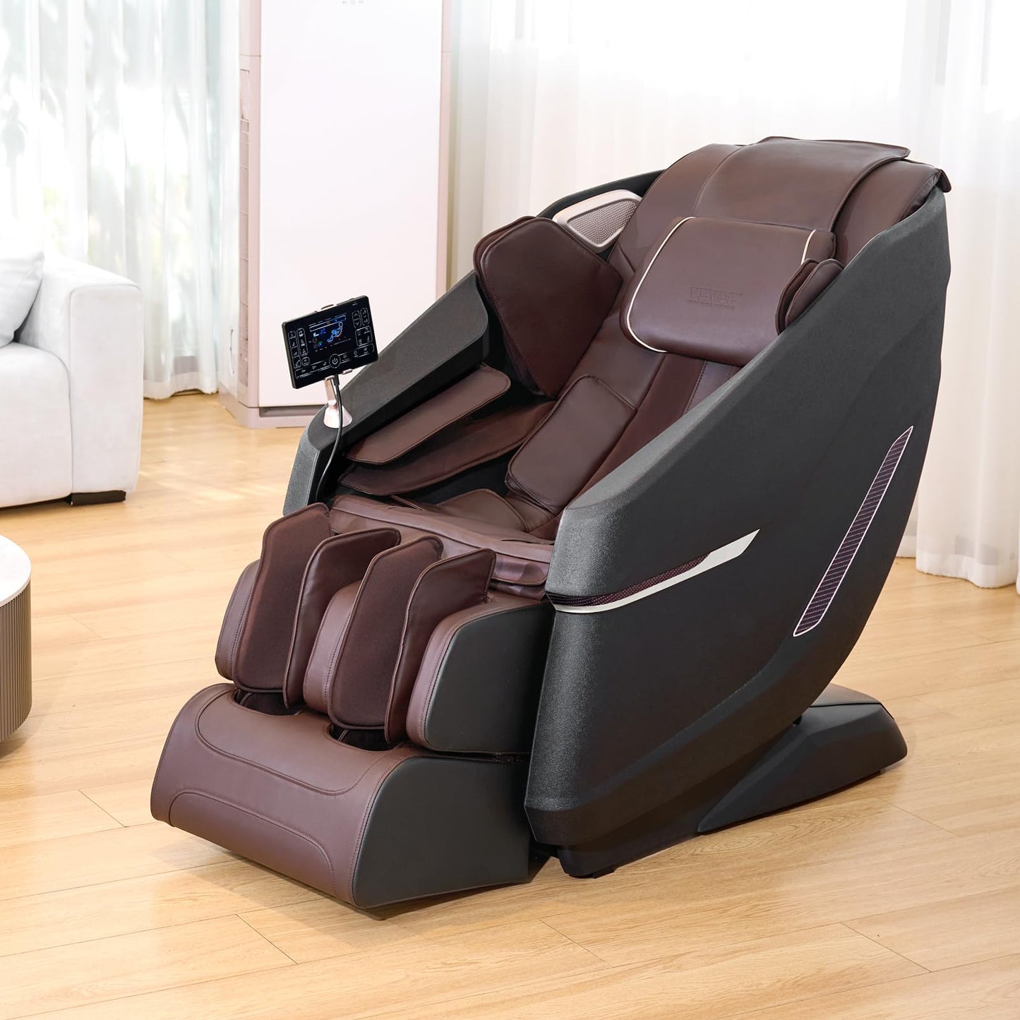 VEVOR Massagesessel SL-Schiene 3D Shiatsu Ganzkörpermassage Zero Gravity 10-18 Automatikmodi Heizung Bluetooth Luftkissen Touchscreen 160 kg Massage Chair