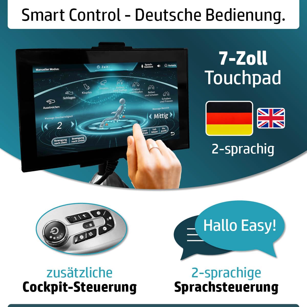 AMBINESS YUNA Massagesessel 60 Programme Zero Gravity 3D Ganzkörpermassage Wärmefunktion Vitalwertmessung Relaxsessel Schwarz deutsche Bedienung