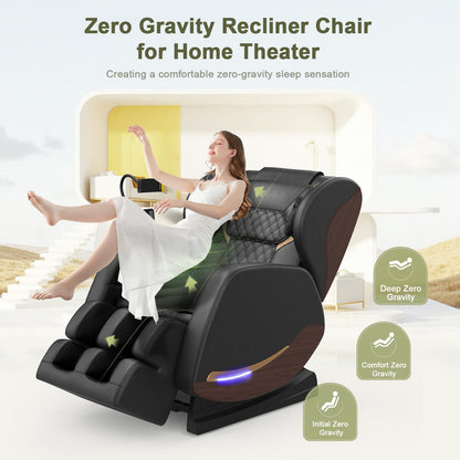 Yewglen Ganzkörper Massagesessel Wärmefunktion 14 Rollen 8 Airbags Zero Gravity Bluetooth Lautsprecher Touchscreen verstellbare Fußstütze Massage Chair