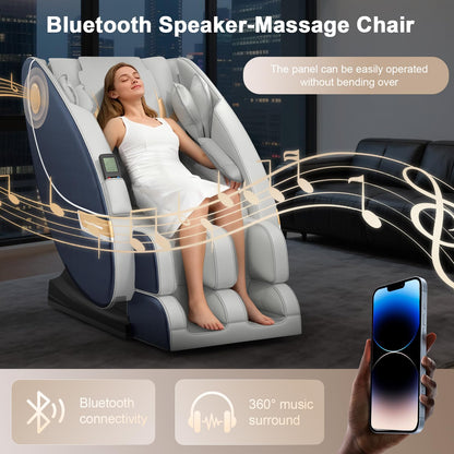Gegcucey Massagesessel Ganzkörper 14 Massagepunkte 8 Airbags Lenden und Beinheizung Bluetooth Fußrollenmassage Elektrischer Relaxsessel Homeoffice Massage Chair