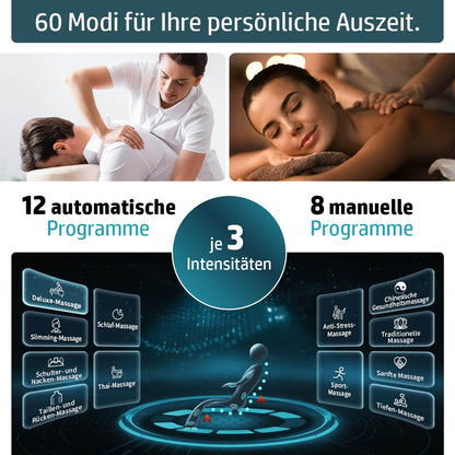 AMBINESS YUNA Massagesessel 60 Programme Zero Gravity 3D Ganzkörpermassage Wärmefunktion Vitalwertmessung Relaxsessel Schwarz deutsche Bedienung