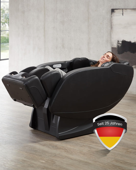 WELCON Prestige II 3D Massagesessel elektrisch Schwarz – Zero Gravity Relaxsessel mit Wärmefunktion, 6 Automatikprogrammen & Ganzkörpermassage